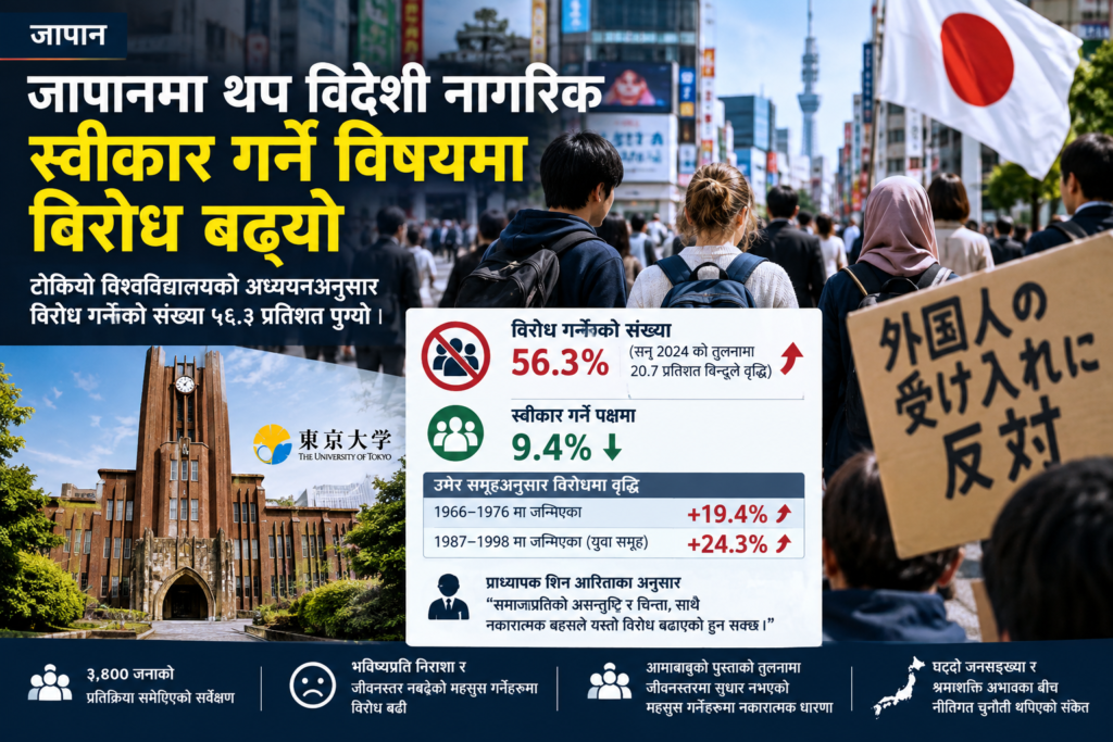 जापानमा थप विदेशी नागरिक स्वीकार गर्ने विषयमा विरोध बढ्यो